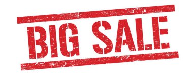 Kırmızı grungy dikdörtgen damga işareti üzerinde BIG satışı metni.