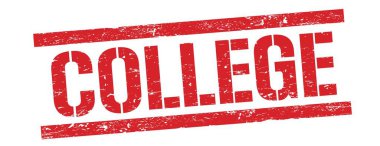 Kırmızı grungy dikdörtgen damga işareti üzerinde COLLEGE metin.