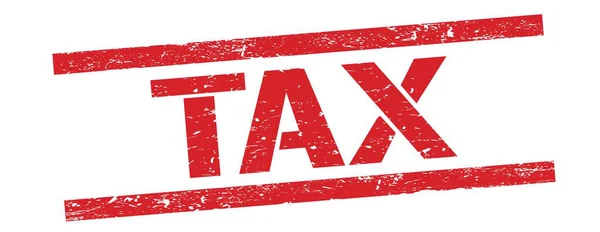 Tax Tekst Rood Grungy Rechthoek Stempel Teken — Stockfoto