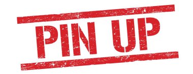 Kırmızı grungy dikdörtgen işareti üzerinde PIN UP metin.