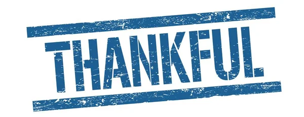 Thankful Text Blue Grungy Lines Stamp Sign — Stock Photo, Image