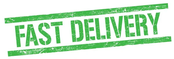 Fast Delivery Text Green Grungy Rectangle Stamp Sign — Stock Photo, Image