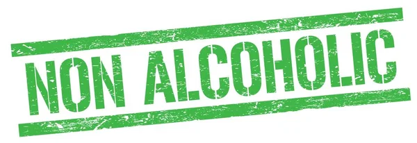 Non Alcoholic Text Green Grungy Rectangle Stamp Sign — Stock Photo, Image