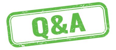 Yeşil grungy vintage dikdörtgen damgası üzerine Q & A metni.