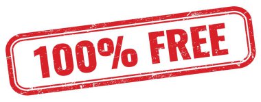Kırmızı grungy dikdörtgen damgalı% 100 özgür metin.