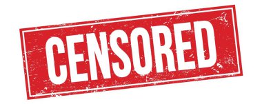 Kırmızı grungy dikdörtgen damga işareti üzerinde CENSORED metin.