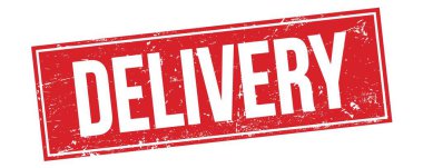 Kırmızı grungy dikdörtgen damga işareti üzerinde DELIVERY metin.