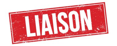 Kırmızı grungy dikdörtgen damga işareti üzerinde LIAISON metin.