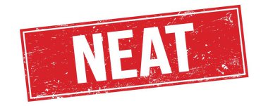 Kırmızı grungy dikdörtgen damga işareti üzerinde NEAT metin.