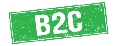 Yeşil grungy dikdörtgen damga işareti üzerinde B2C metin.