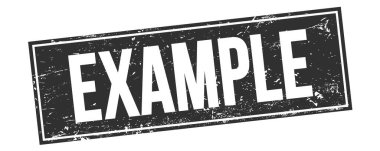 Siyah grungy dikdörtgen damga işareti üzerinde Örnek metin.