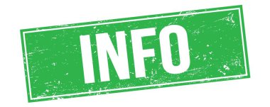 Yeşil grungy dikdörtgen damga işareti üzerinde INFO metni.