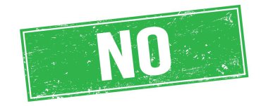 Yeşil grungy dikdörtgen pul işareti üzerinde HAYIR metin.