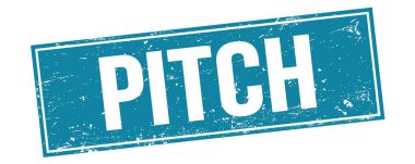 Mavi grungy dikdörtgen damga işareti üzerine PITCH metin.