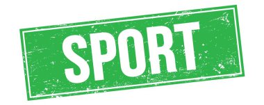 Yeşil grungy dikdörtgen damga işareti üzerine spor metin.