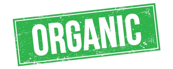 Organic Text Grön Grungy Rektangel Stämpel Tecken — Stockfoto