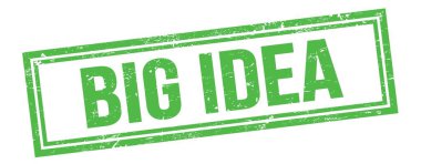 Yeşil grungy vintage dikdörtgen damgalı büyük fikir metni.