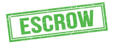Yeşil grungy vintage dikdörtgen damgalı ESCROW metni.