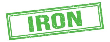Yeşil grungy vintage dikdörtgen damgalı IRON metni.