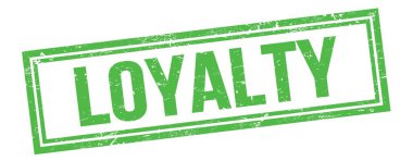 Yeşil grungy vintage dikdörtgen damgalı LOYALTY metin.
