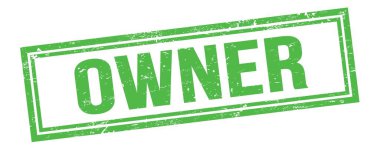 OWNER yeşil grungy vintage dikdörtgen damgalı metin.