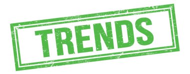 Yeşil grungy vintage dikdörtgen damgalı TRENDS metni.