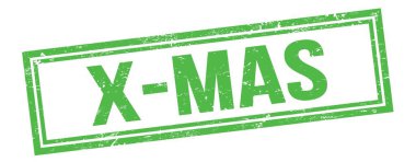 Yeşil grungy vintage dikdörtgen damgalı X-MAS metni.