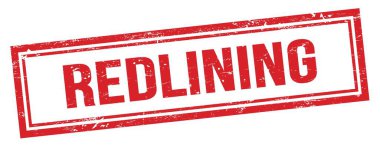 Kırmızı grungy vintage dikdörtgen damgalı REDLINING metin.