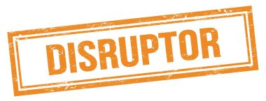 Turuncu grungy vintage dikdörtgen damgalı DISRUPTOR metin.