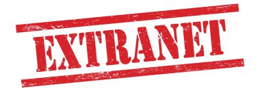 Kırmızı grungy vintage kauçuk damga üzerine ExTRANET metin.