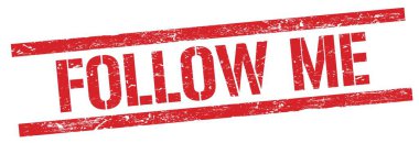 Kırmızı grungy dikdörtgen işareti üzerinde FOLLOW ME metin.