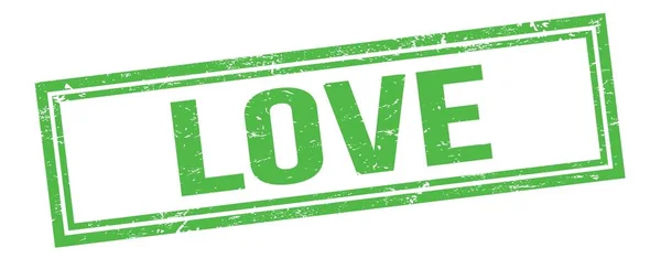 Любовый Текст Зеленой Граненой Винтажной Прямоугольной Марке — стоковое фото