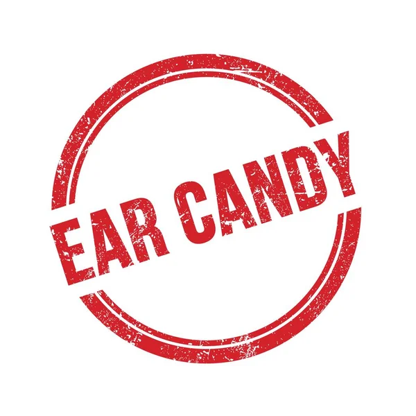 Ear Candy Szöveg Írt Piros Grungy Vintage Kerek Bélyegző — Stock Fotó
