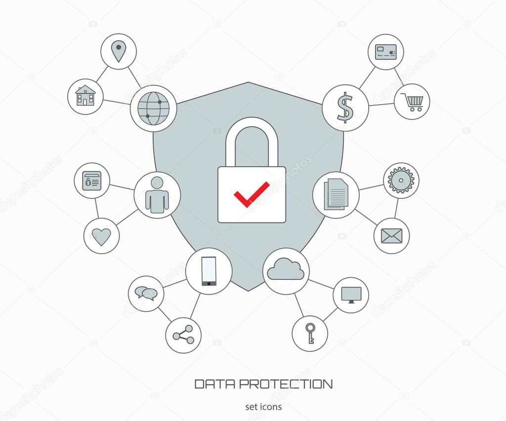 Data protection icons. GDPR