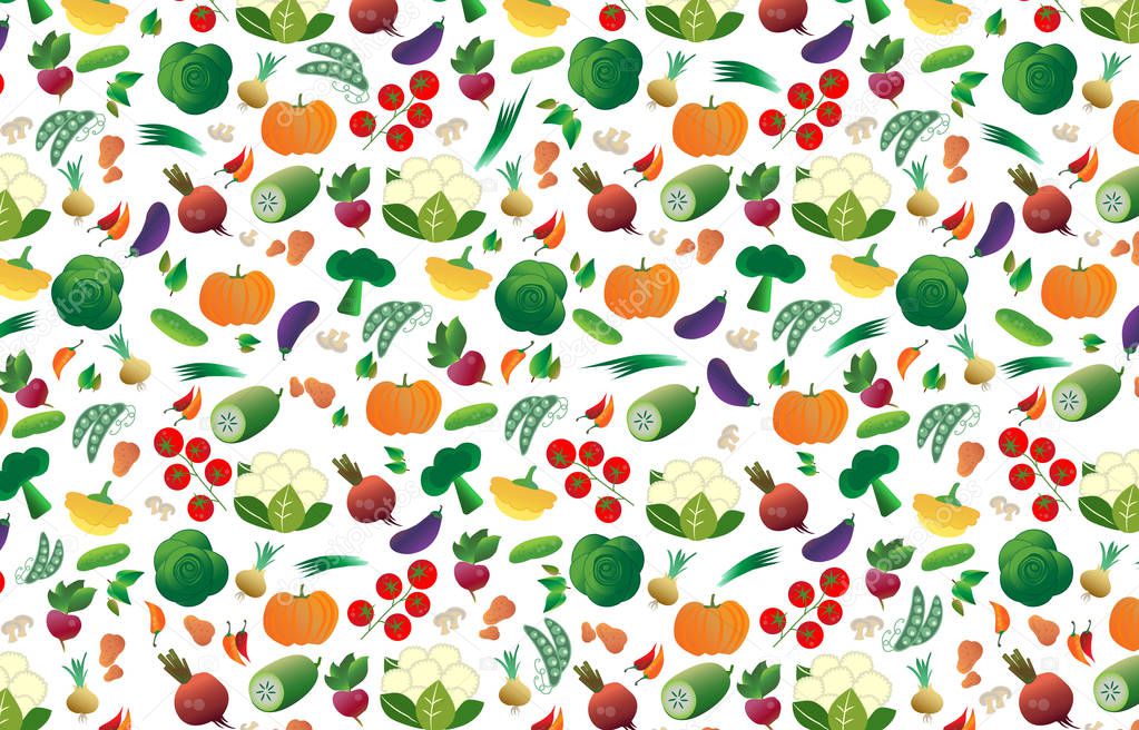 Background of different vegetables