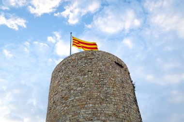 San Juan Kalesi, güneşli bir gün. Blanes Costa Brava, İspanya