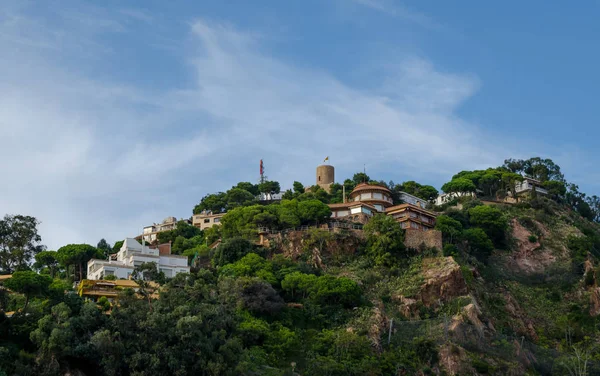 Atrakcją Blanes Costa Brava Wieża San Juan Szczycie Góry Tle — Zdjęcie stockowe