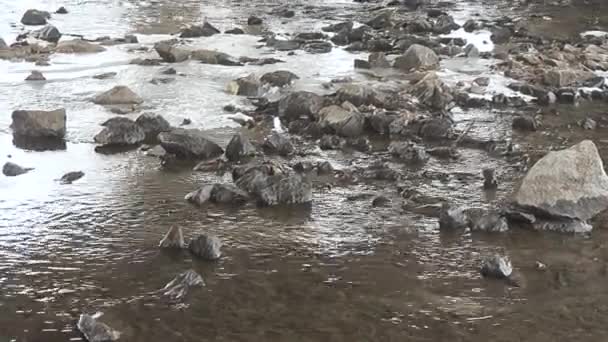 Arroyos en montañas nevadas . — Vídeos de Stock