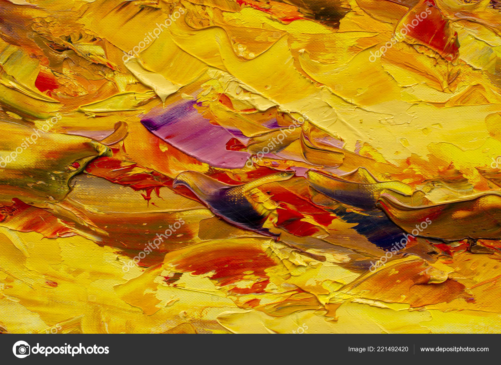 Illustration Peinture Abstraite Rouge Orange Jaune Fragment