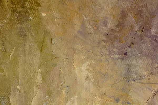 Abstract gold fog foggy misty textural landscape background fine art close-up fragment oil painting on canvas. For a screensaver or wallpaper, for free text