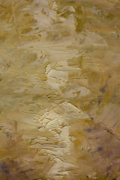 Abstract gold fog foggy misty textural landscape background fine art close-up fragment oil painting on canvas. For a screensaver or wallpaper, for free text