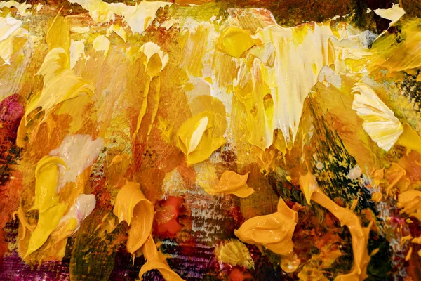 Autumn oil painting selective focus close-up fragment impressionism palette knife illustration art