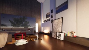 Animasyon iç ev konut dekor