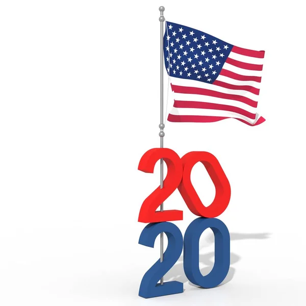 Anno 2020 Con Bandiera Eua — Fotografia de Stock