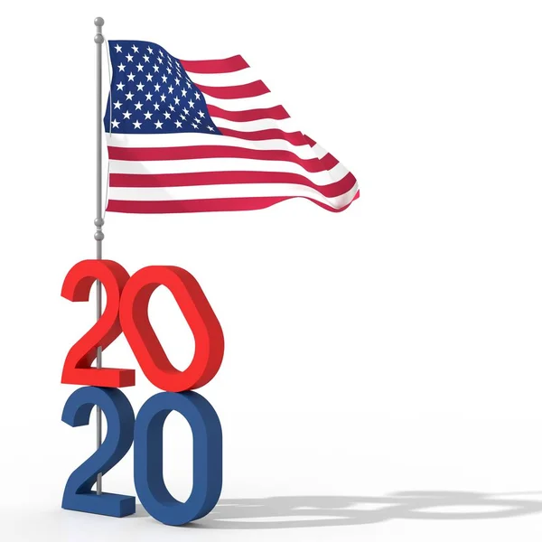 Anno 2020 Con Bandiera Eua — Fotografia de Stock