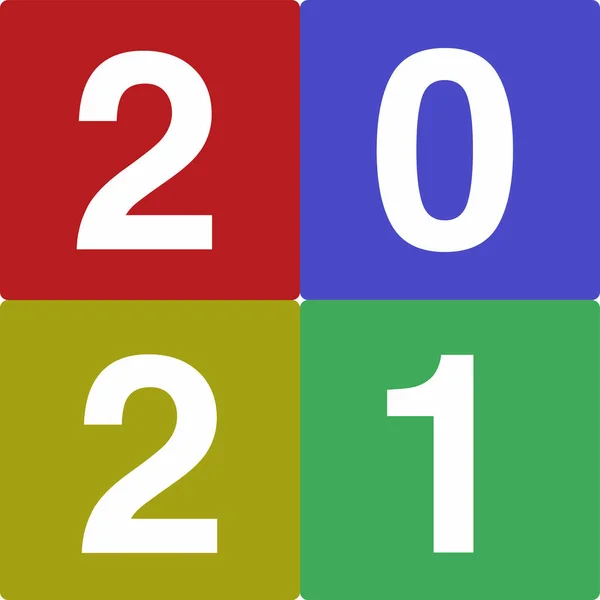 Rok 2021 Kolorowym Tłem — Zdjęcie stockowe
