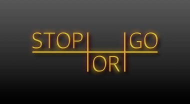 Renkli arkaplanda dur ya da git