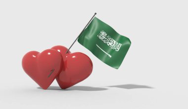 Kalpler Suudi Arabistan bayrağıyla birleşmiş.