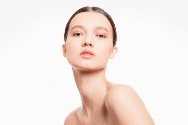 Portre, spa doğal güzel büyük gözler, duygu