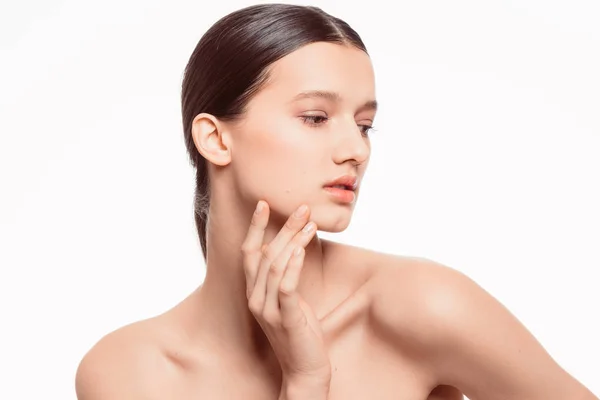 Portre, spa doğal güzel büyük gözler, duygu